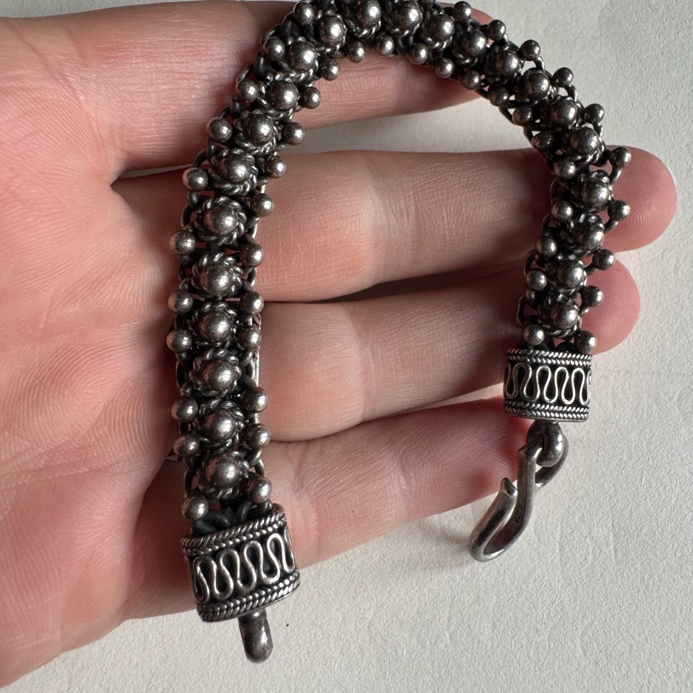 925 Sterling Silver Beaded Style Bracelet 43.2g